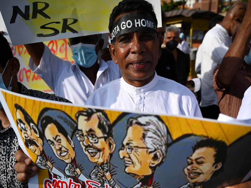 A Sri Lankan outside the US embassy in Colombo on April 7, 2022. Picture: Ishara S. Kodikara/AFP