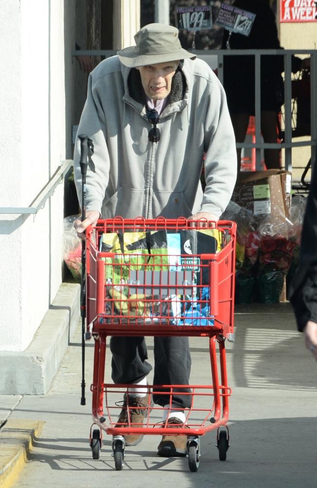 Lurch actor Carel Struycken towers over his shopping cart while out on a very rare outing in Los Angeles. Picture: TheImageDirect.com