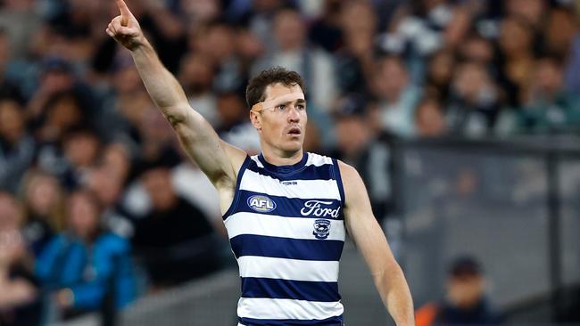 The Cats would have lost by eight goals if it hadn’t been for Jeremy Cameron. Picture: Dylan Burns/AFL Photos via Getty Images