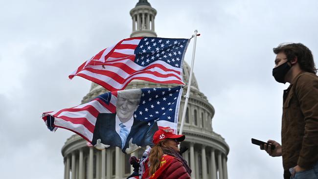 Supporters of US President Donald Trump gather at the US Capitol. Picture: AFP