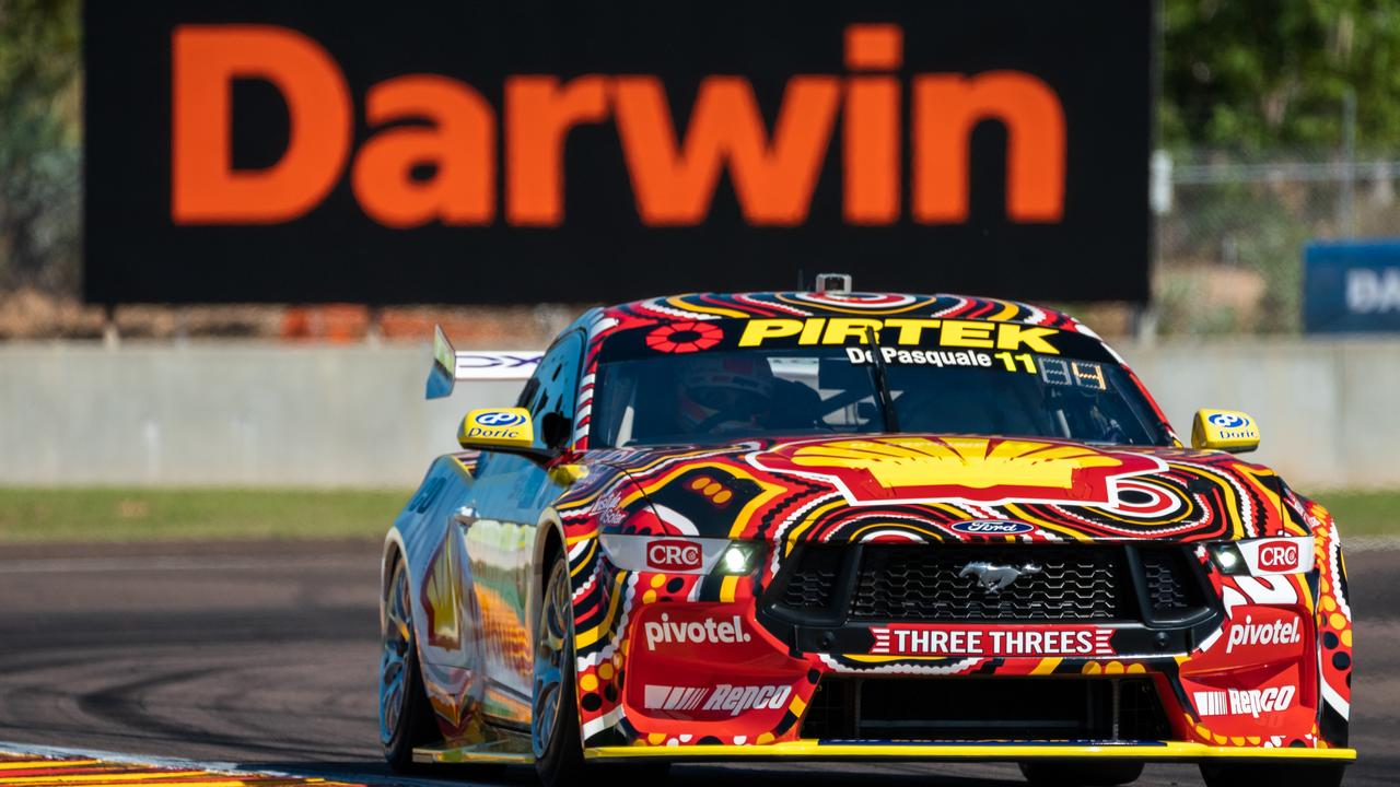 DARWIN, AUSTRALIA - JUNE 16: (EDITORS NOTE: A polarizing filter was used for this image.) Anton de Pasquale driver of the #11 Shell V-Power Racing Ford Mustang GT during the Betr Darwin Triple Crown, part of the 2023 Supercars Championship Series at Hidden Valley Raceway on June 16, 2023 in Darwin, Australia. (Photo by Daniel Kalisz/Getty Images)