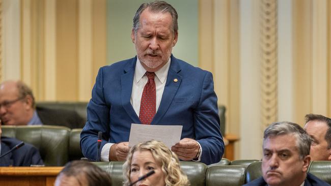 Ipswich West MP Jim Madden addresses the Queensland parliament time. Picture: NewsWire/Sarah Marshall