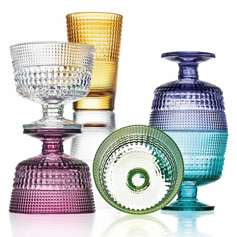 IVV glassware set of six coloured goblets, $273. Livingstyles.com.au