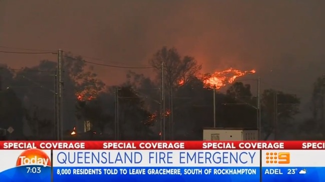 Reports of looters as fires devastate Queensland (9 News)