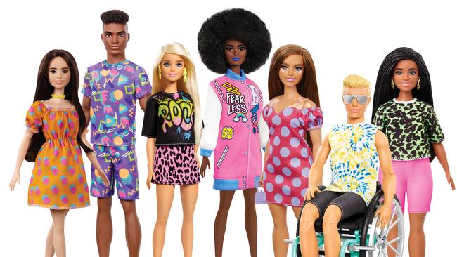 A line of Barbie dolls features dolls with wheelchairs and vitiligo. Photo: Mattel