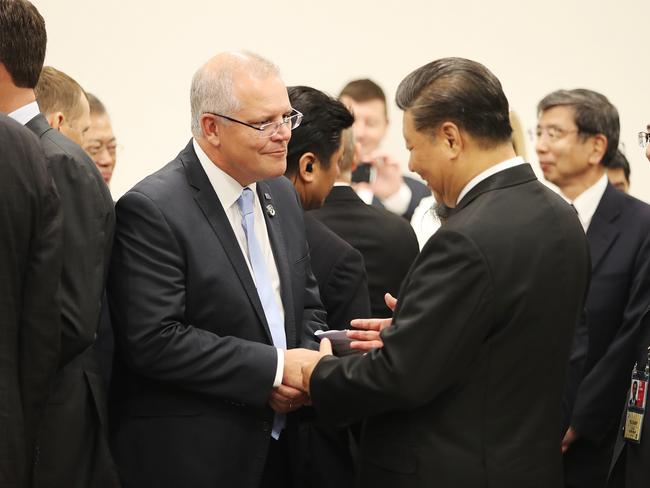 Scott Morrison and Xi Jinping during the G20 in Japan in 2019, before the ‘deep freeze’. Picture: Adam Taylor/PMO