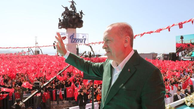 Turkish President Recep Tayyip Erdogan’s comments made at a campaign rally were ‘taken out of context’ according to a spokesman. Picture: AFP Photo/Turkish Presidential Press Office