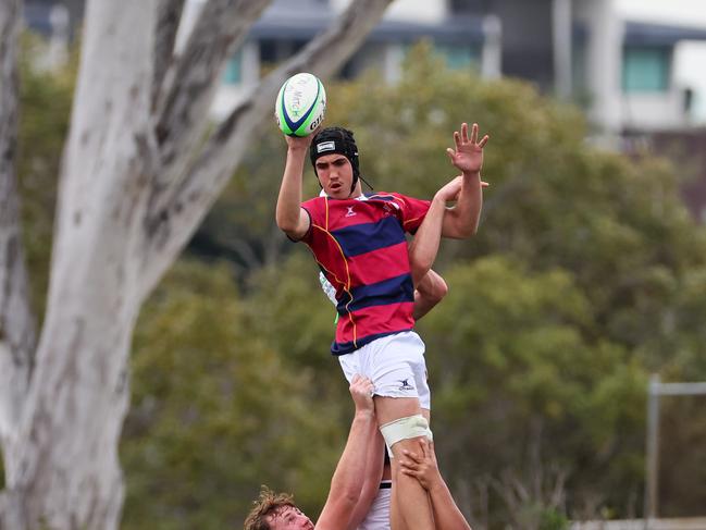 Action from the GPS rugby round 1 match between Churchie and Brisbane State High. Pictured is BrisbaneÃs Mattias Agent. Picture: Tertius Pickard