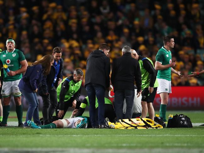 O'Mahony landed awkwardly and missed the remainder of the game. Pic: Getty