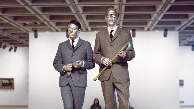 Gilbert &amp; George 'The singing sculpture'. Picture: AGNSW