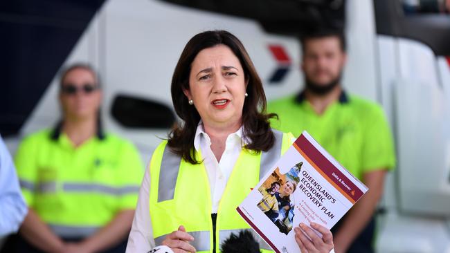 Queensland Premier Annastacia Palaszczuk during a visit to ACFS Port Logistics at the Port of Brisbane. Picture: NCA NewsWire / Dan Peled