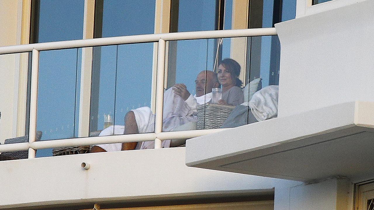 Wally Lewis and new girlfriend Lynda Adams watching the sunset in Townsville. Picture: Wp Media