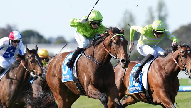 Berkeley Square ridden by Jaylah Kennedy wins the Tile Importer Handicap at Sportsbet Sandown Hillside Racecourse on September 28, 2024 in Springvale, Australia. (Photo by Scott Barbour/Racing Photos via Getty Images)