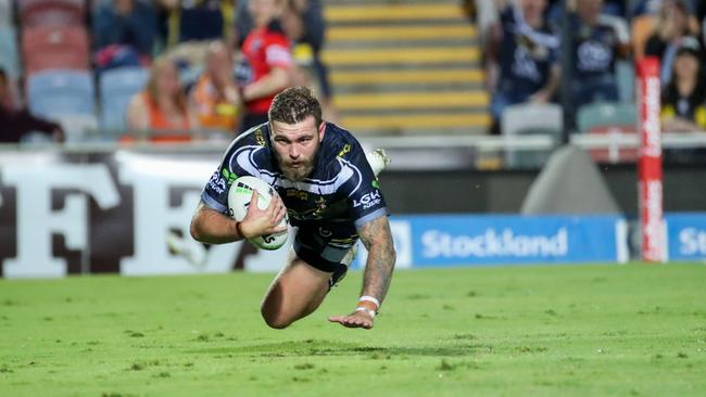 Feldt scored a double for North Queensland. AAP Image/Michael Chambers.