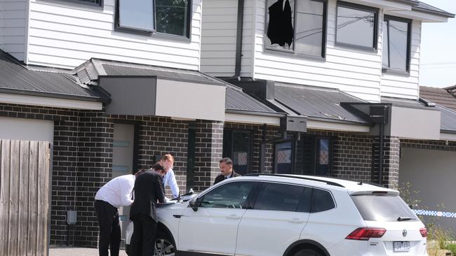 Police were called to the Manor St address at 7:25 on Saturday morning following reports a two-storey unit was on fire. Picture: NCA NewsWire / Luis Enrique Ascui