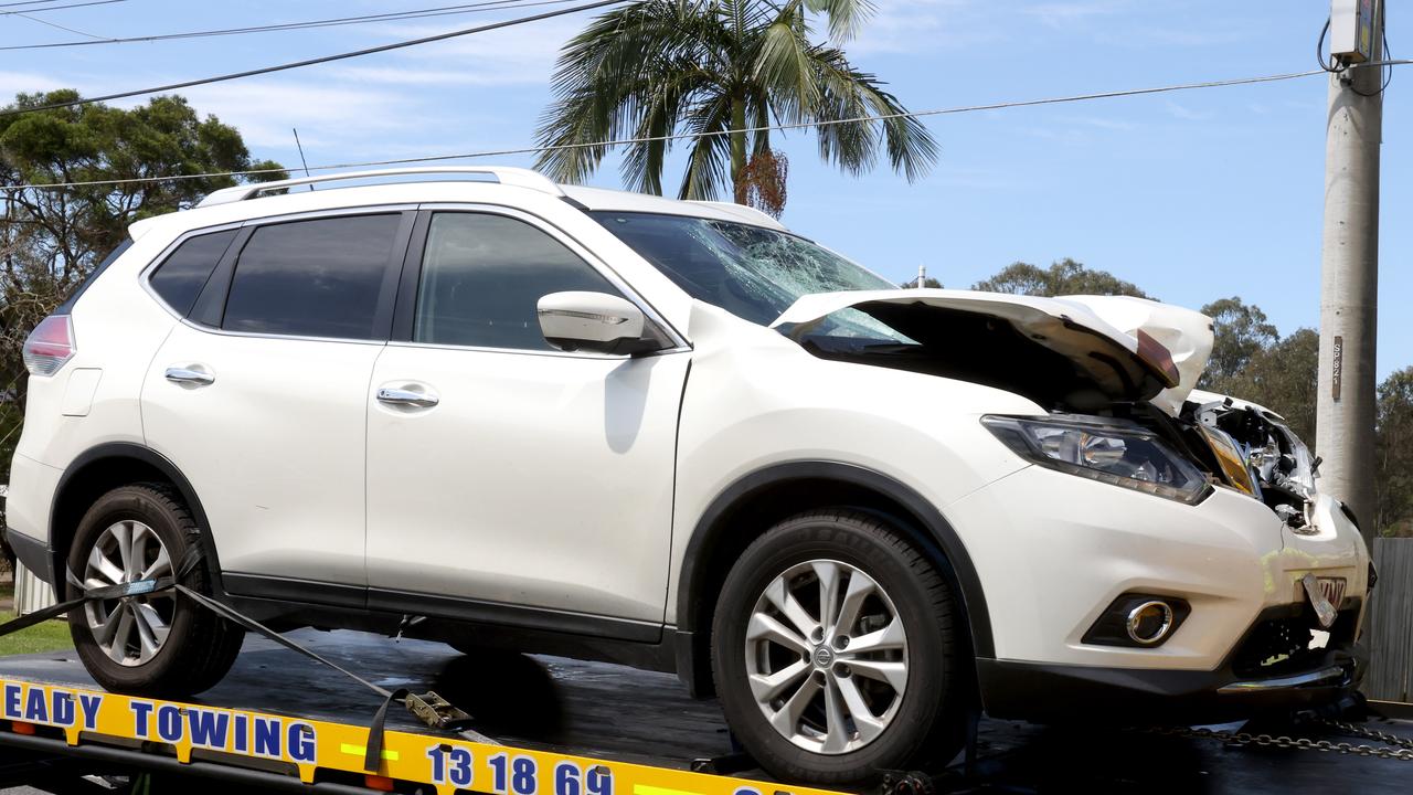 The SUV involved in the Wynnum crash. Picture: Steve Pohlner