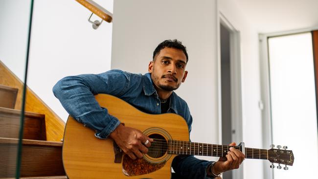 SANFL footballer-turned-musician Marlon Motlop has spoken out about being ‘left out of the conversation’ on Australia Day. Picture: Morgan Sette