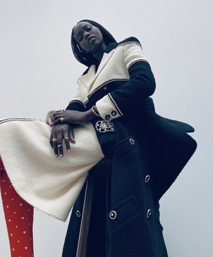 Adut Akech behind the scenes for Vogue Australia