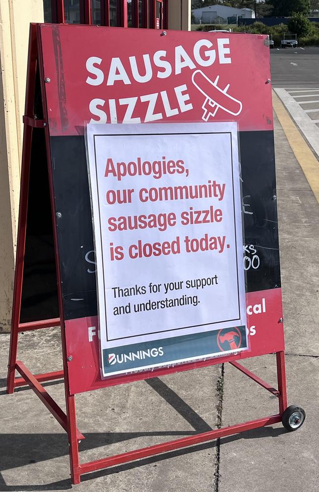 Aussies were saddened after seeing this sign outside a regional Bunnings. Picture: Reddit