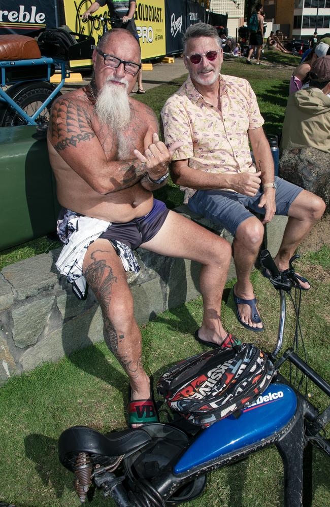 Deano Smyth and Dave Anthony at the Gold Coast Pro, Burleigh Heads. Picture: Glenn Campbell