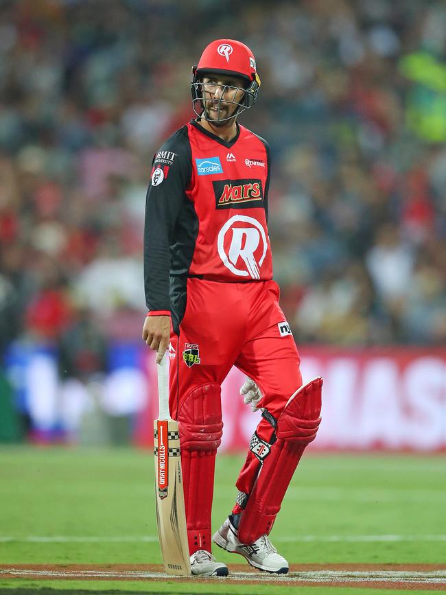 Stand in Renegades captain Tom Cooper has endured a wretched start to the BBL season. Picture: Getty Images