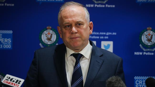 NSW Police Criminal Groups Squad Commander Grant Taylor said investigators believe after cutting off his ankle bracelet, he took a private plane to Queensland. Picture NCA Newswire/ Gaye Gerard