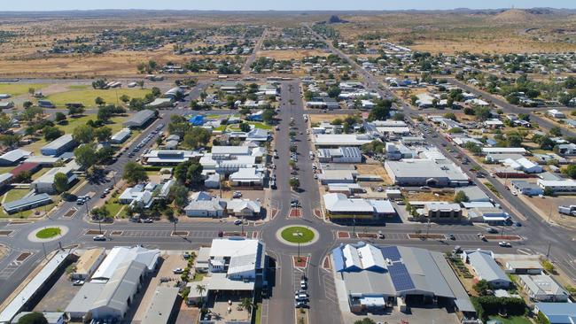 An aerial view of the North West Queensland town of Cloncurry.