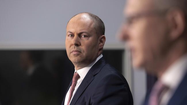 The Treasurer Josh Frydenberg and the Minister for Communications Paul Fletcher. Picture: Gary Ramage/NCA NewsWire.