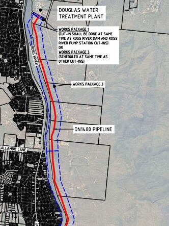 The route the proposed pipeline will take. Picture: Townsville City Council