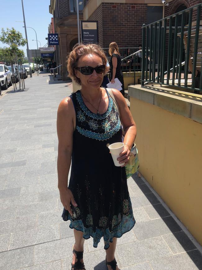 Sonja Mooney, outside Manly Court, where she had a charge of breaching an Apprehended Domestic Violence Order dismissed. Picture: Jim O'Rourke 