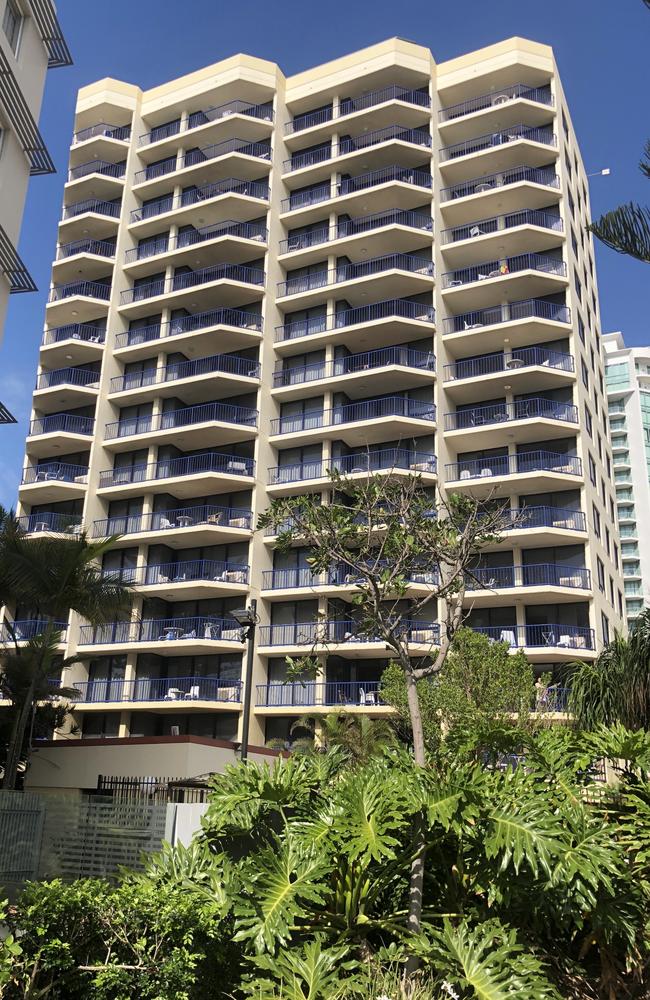 The Surf Regency apartments in Surfers Paradise, where Hamish died. Picture: Nathan Richter 