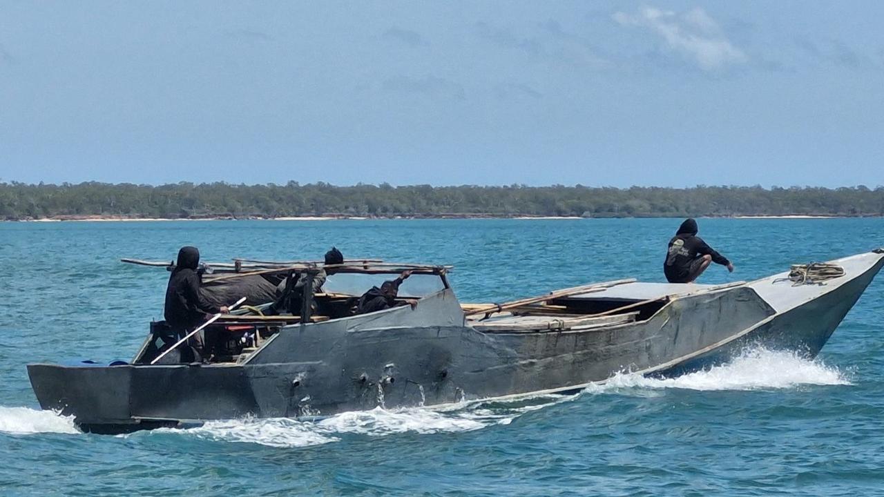 A photo purporting to show illegal fishers recently operating off the West Arnhem coastline.Picture: Northern Land Council.