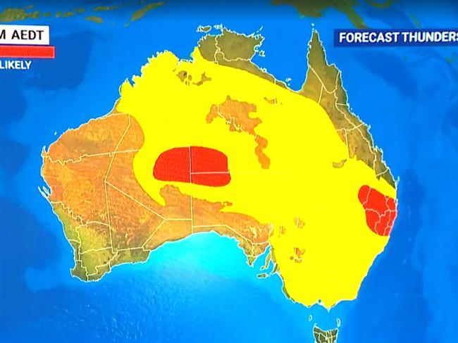 Half the country is facing the threat of storms. Picture: Sky News.