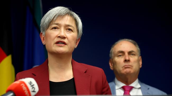 Foreign Minister Penny Wong and Trade Minister Don Farrell welcomed China’s announcement it would scrap its barley tariffs. Picture: NCA NewsWire / Kelly Barnes