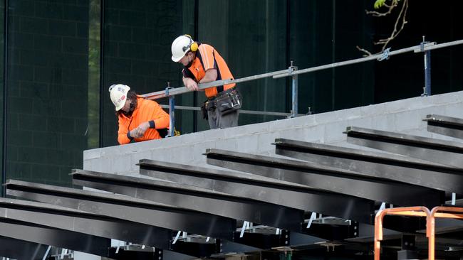 A city building site during Covid. Picture: Andrew Henshaw