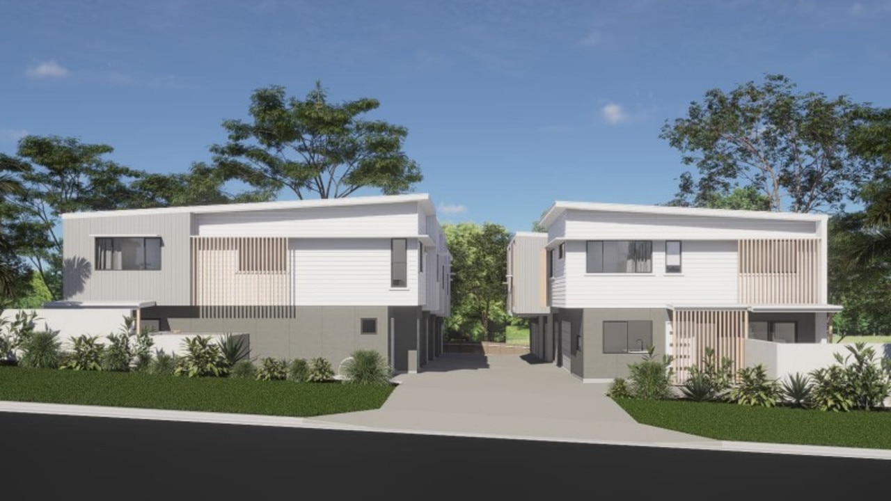 Artist impressions of the proposed townhouses at 31 and 33 Ridge Rd, Maroochydore. Photo: DCM Building Design