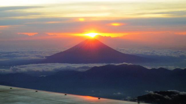 The rising sun on new year's behind from Mt. Fuji. Picture: AFP