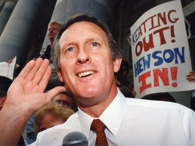 Then Liberal Opposition leader Dr John Hewson campaigning in 1993.