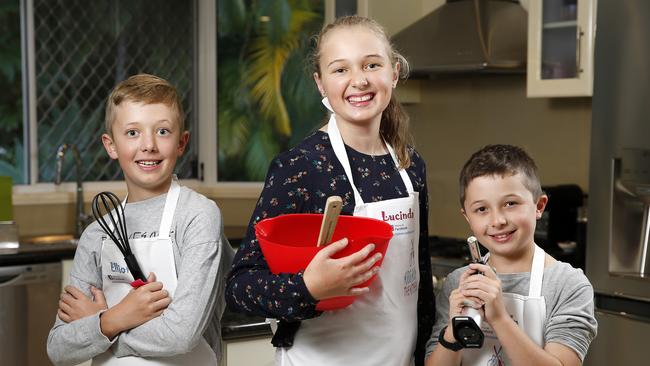 Elliot, Lucinda and Lincoln at the ready. (AAP Image/Josh Woning)