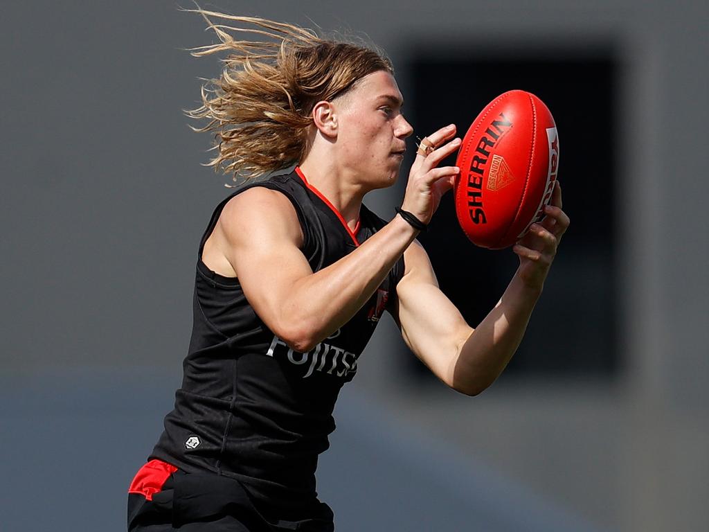 Harley Reid in action during an Essendon training session. Picture: Michael Willson/AFL Photos via Getty Images