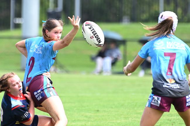 Cutters No 2 Jaccoa Keyssecker Harvey 19s girls Clydesdales v Cutters Saturday April 6, 2024. Picture, John Gass