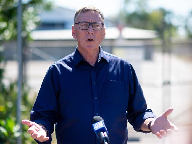 Territory Alliance leader Terry Mills wants more tests to be undertaken and tougher restrictions to be placed on NSW and ACT visitors to the NT ahead of the Territory’s borders reopening on Friday. Picture: Che Chorley