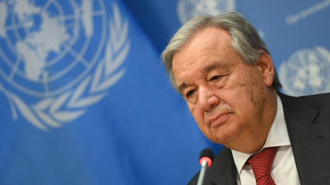 The words ‘code red for humanity’ do not appear in IPCC 6, even though they were all over Australian media reports last month. Those words were the political spin from UN Secretary General Antonio Guterres. Picture: AFP