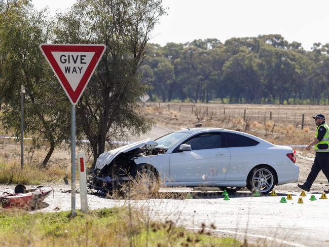 Joannidis’ car after the horror collision. Picture: Ian Currie