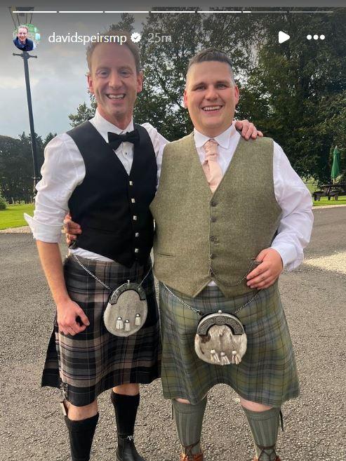 David Speirs at a family wedding in Scotland. Picture: Instagram