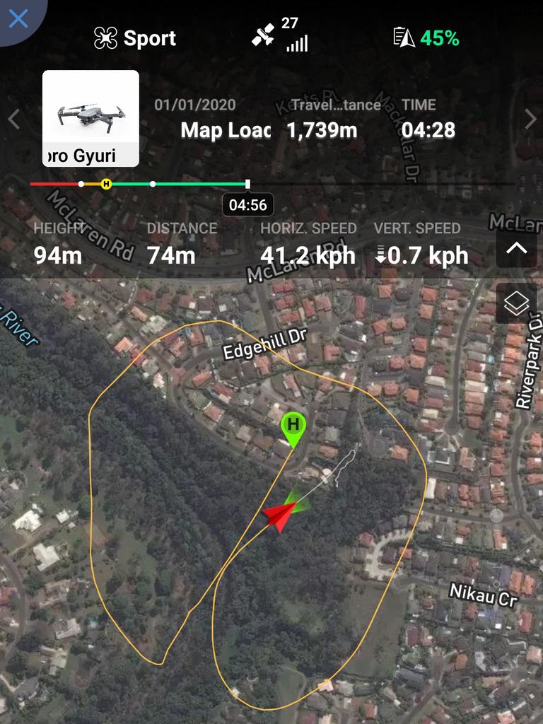 This was the drone’s flight path before it got ‘hit’.