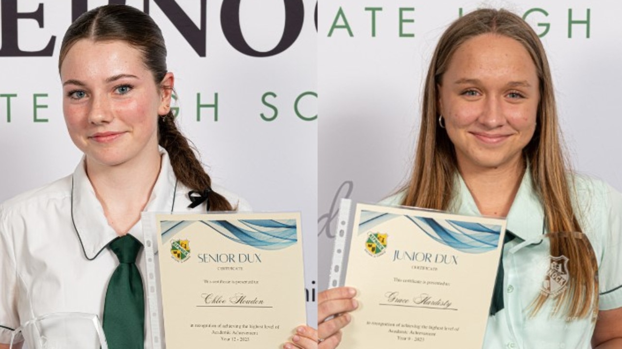 Grace Hardisty and Chloe Howden named as Kepnock State High School Duxes for 2023. Image credit: Paul Beutel.