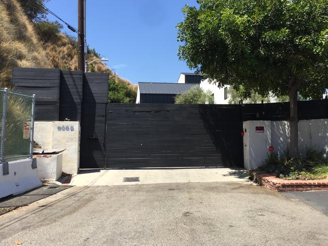 The entrance to Demi Lovato’s multimillion-dollar home in the Hollywood Hills. Picture: APEX / MEGA TheMegaAgency.com