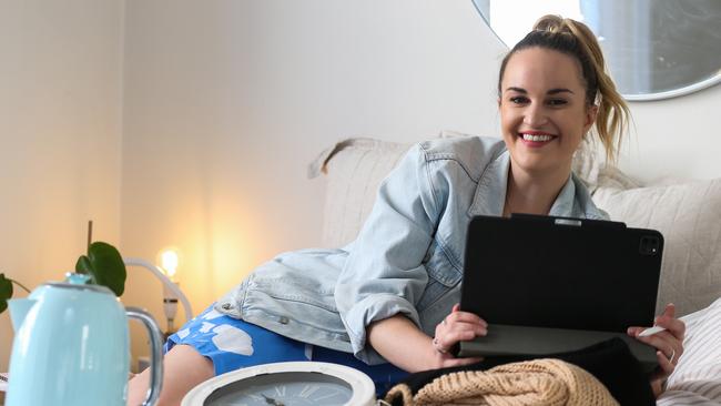 Sydney woman Johanna McGovern, 30, recently sold lots of items and revamped her bedroom from the money made. She is also looking to sell some more items. Picture: Gaye Gerard.