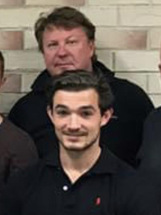 Robert Lumsden (Picture behind Ryan Bayldon Lumsden), who was allegedly killed by his stepson. Picture: Supplied.